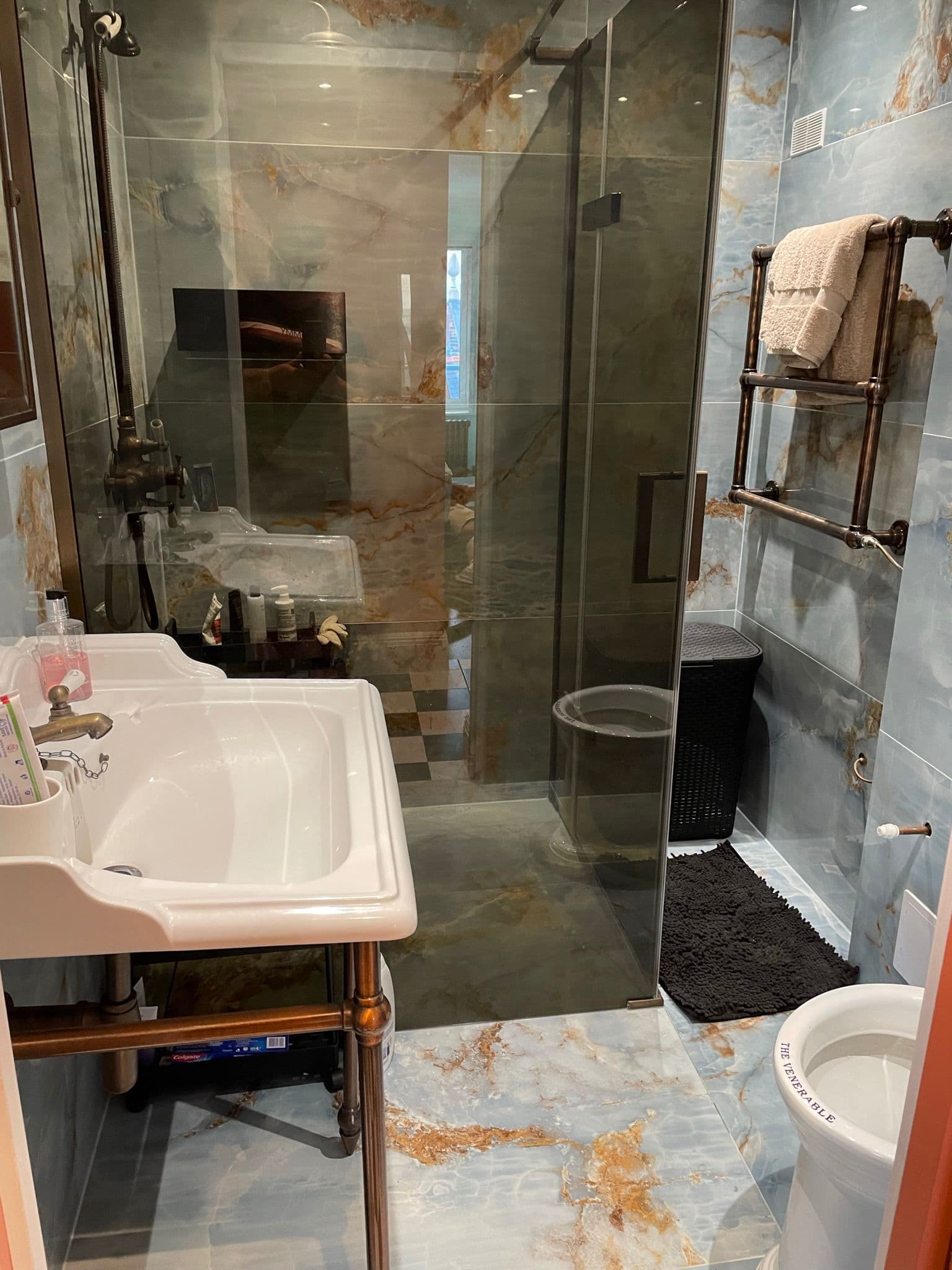 Finished shower room in a central London apartment