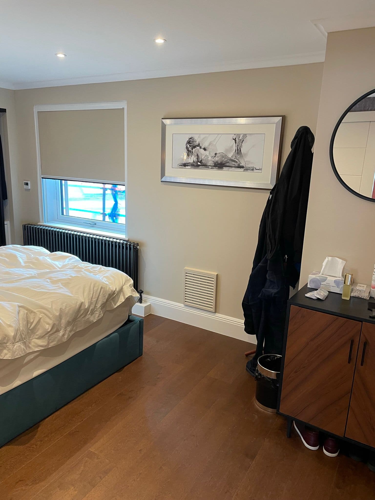 Finished bedroom in a central London apartment