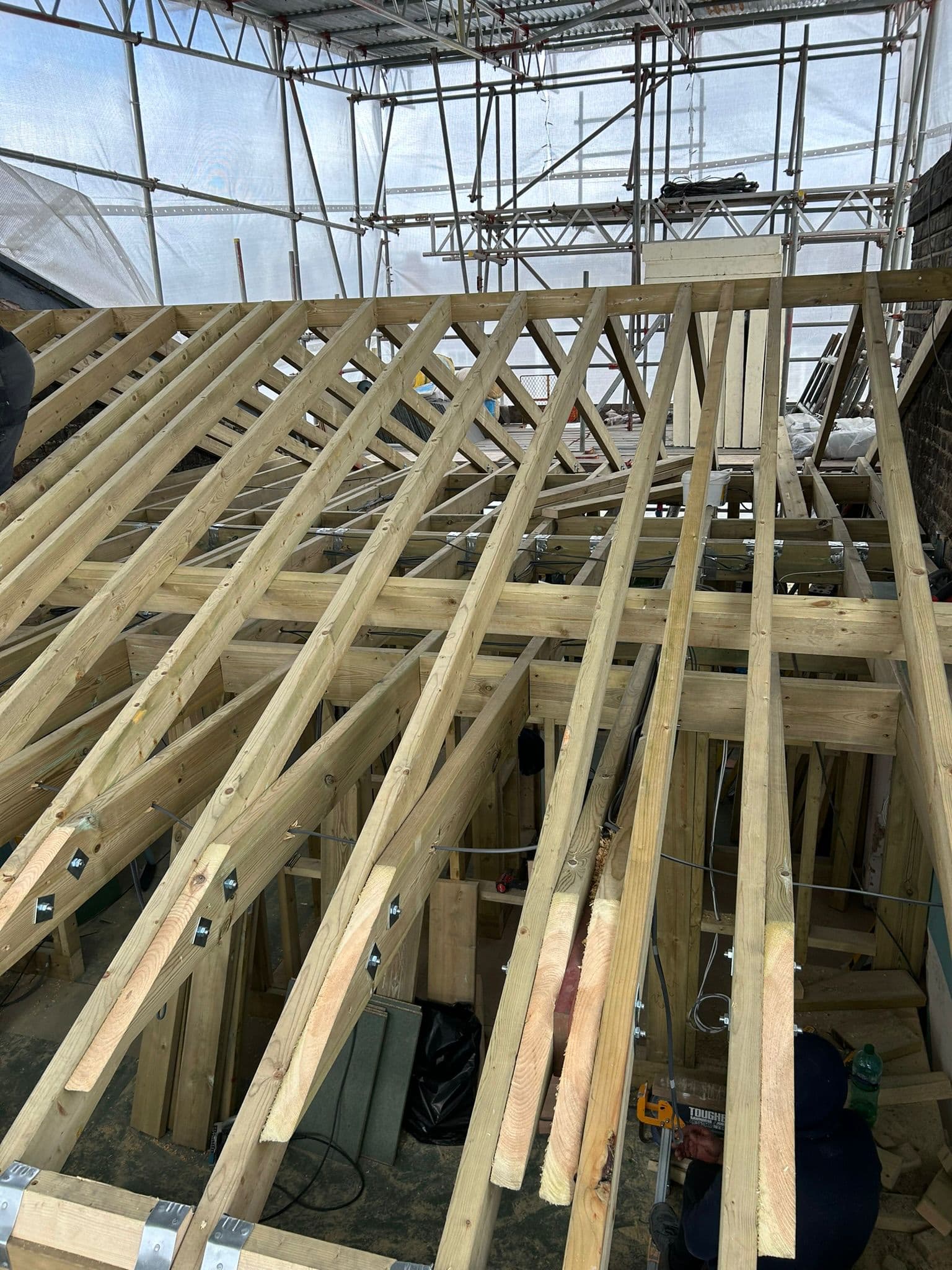 Roof structure during a central London refurbishment