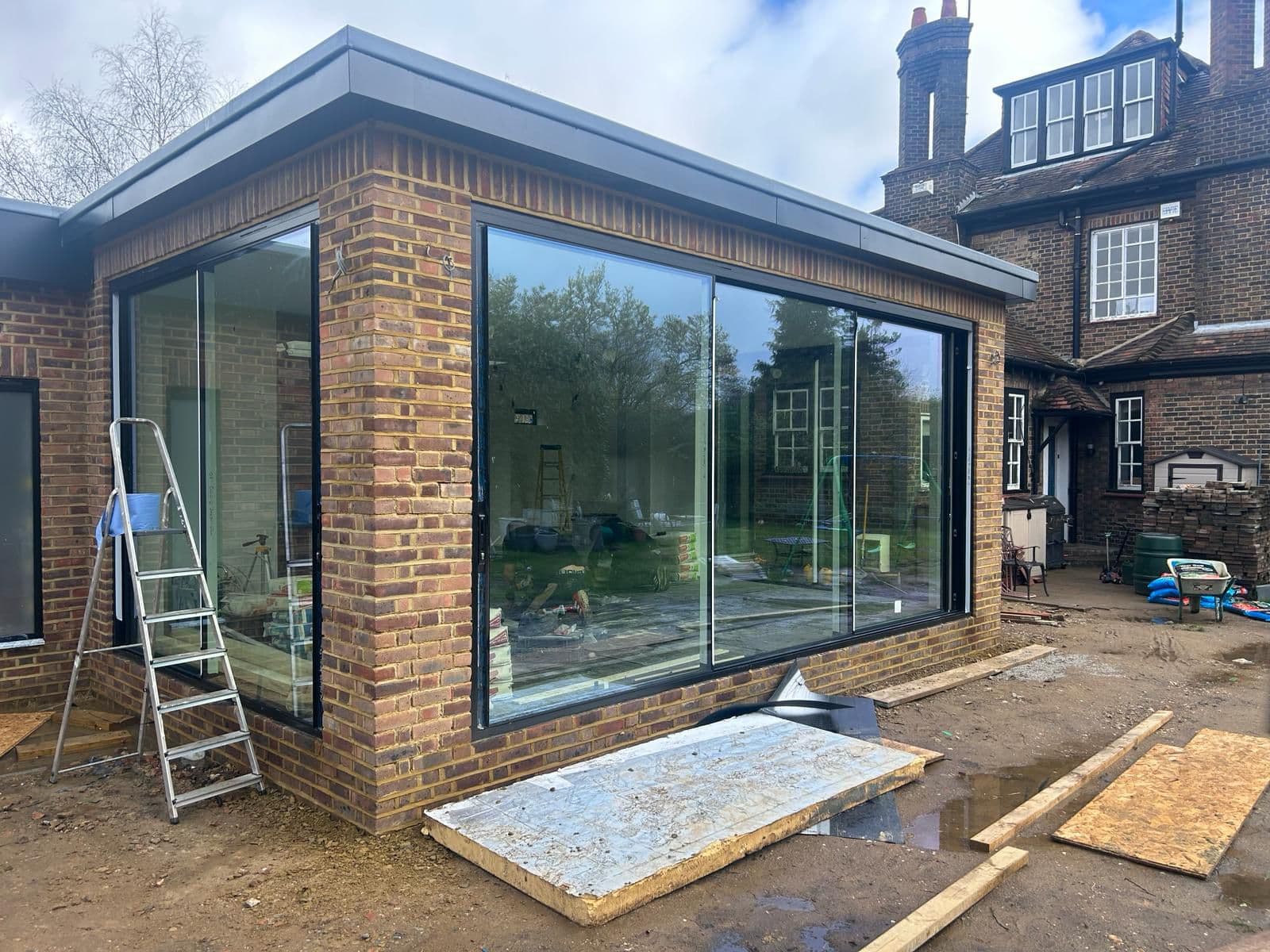 Interior finish inside a garden-room extension