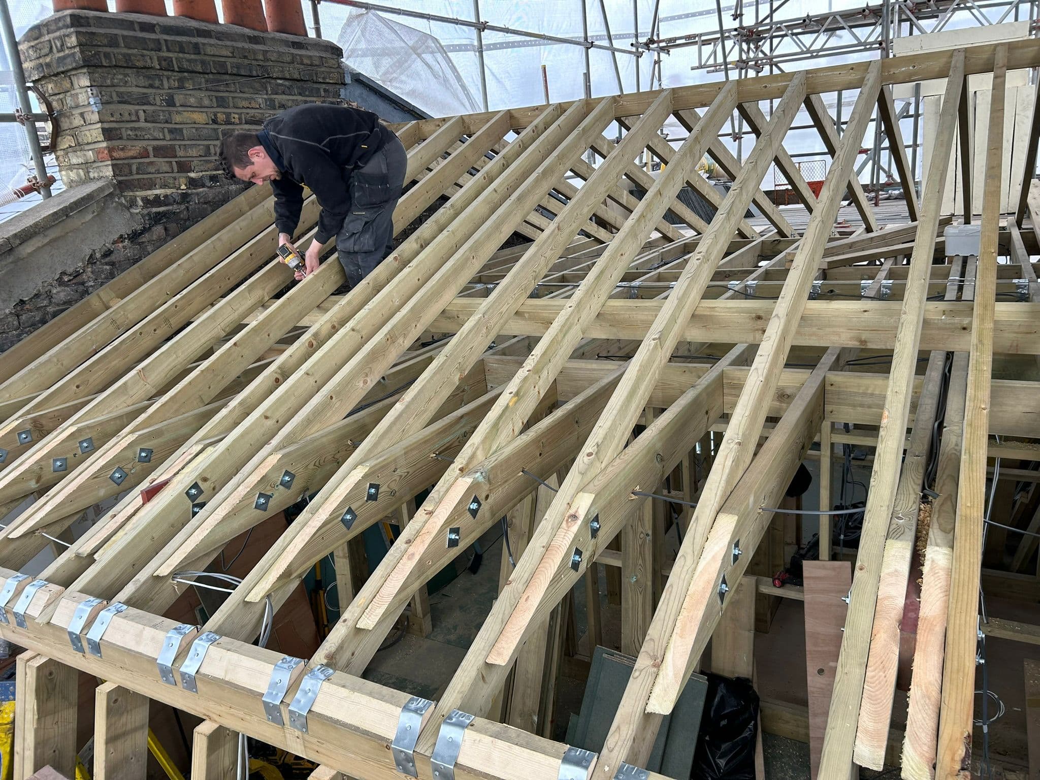 Finished roof and loft rebuild on a private residence