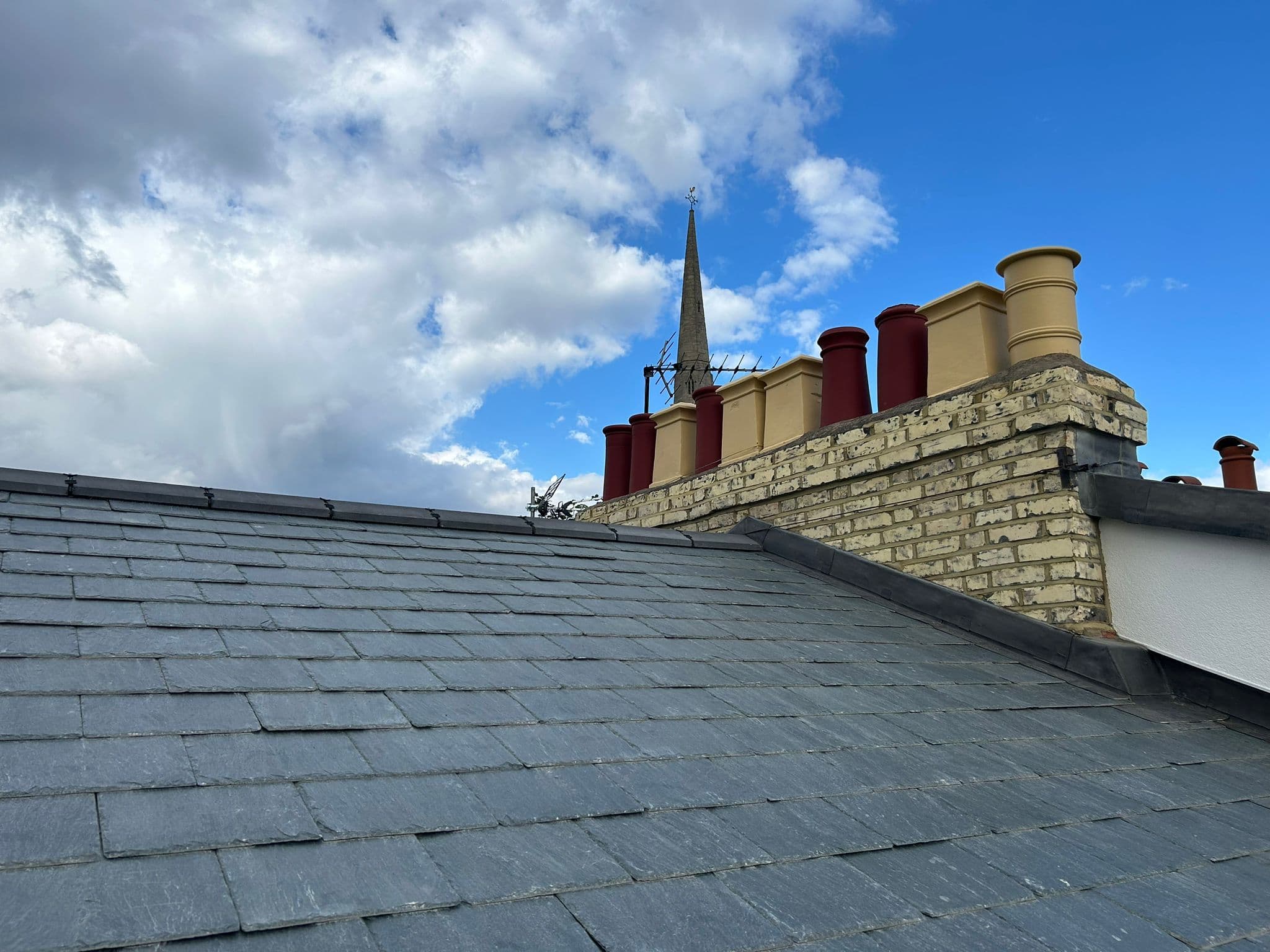 Roof and loft works under scaffold