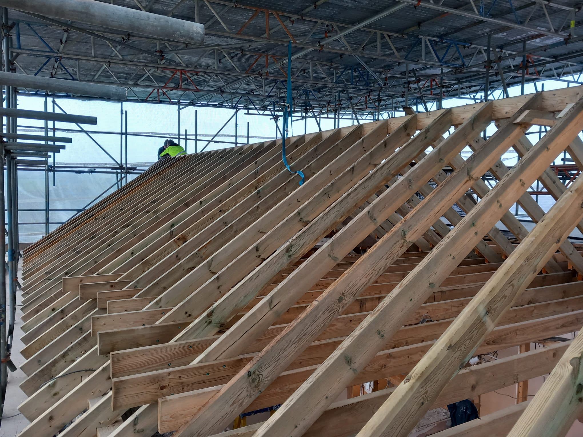 Finished roof windows and slate detail
